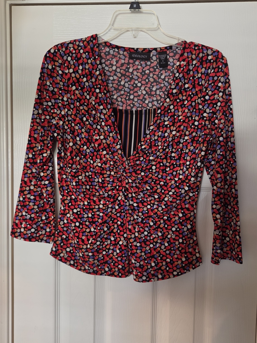 Ideology Polka Dot Blouse in Black & Red Small Like New